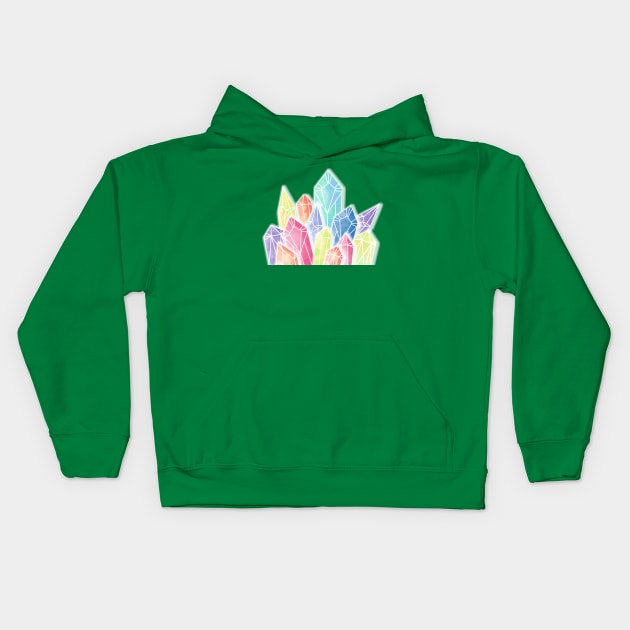 Crystals Green Kids Hoodie by PrintablesPassions